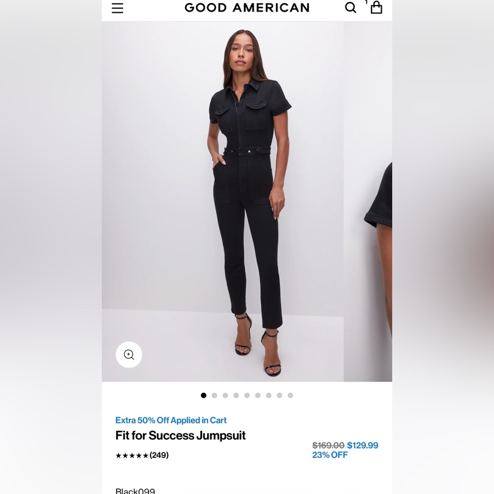 Good American Black Jumpsuit NEW SZ M